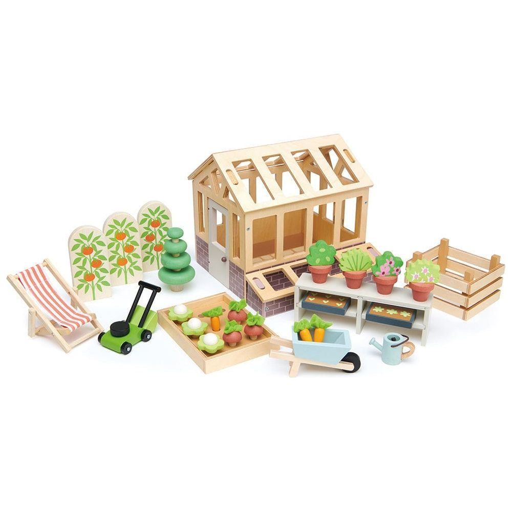 Tender Leaf Wooden Greenhouse & Garden Set