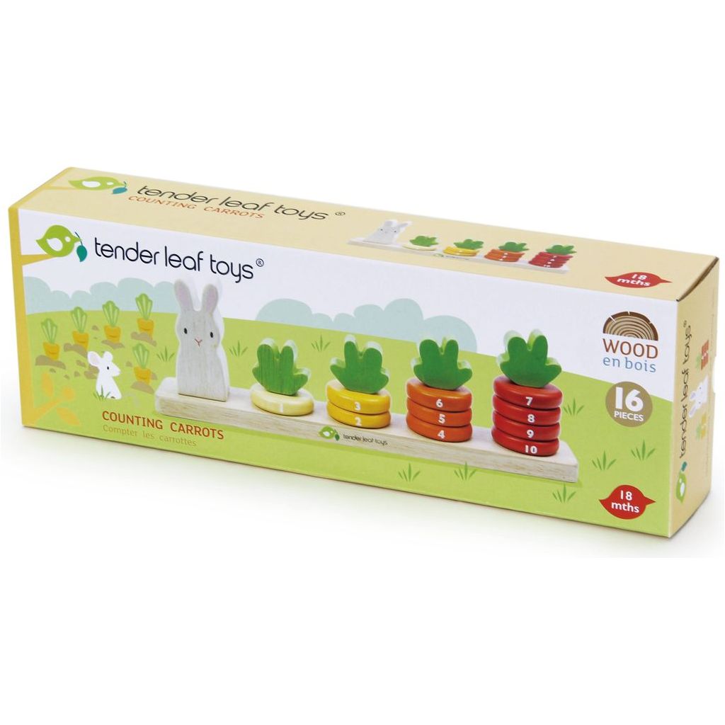 Tender Leaf Counting Carrots Wooden Counting Game box