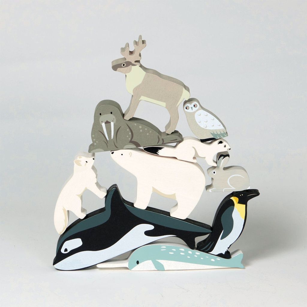 Tender Leaf Wooden Polar Animals Shelf