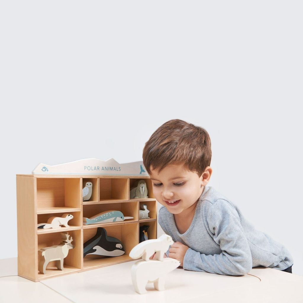 Tender Leaf Wooden Polar Animals Shelf