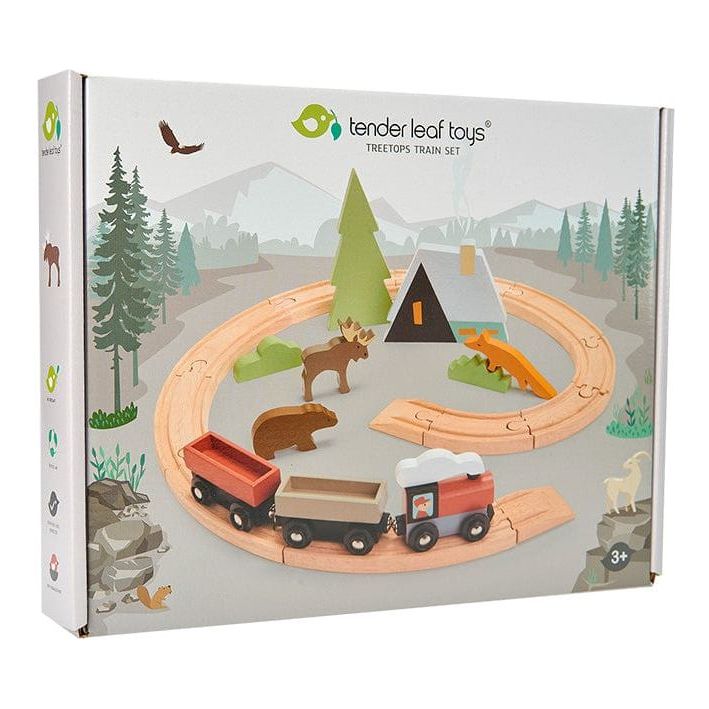 Tender Leaf Treetops Wooden Train Set box