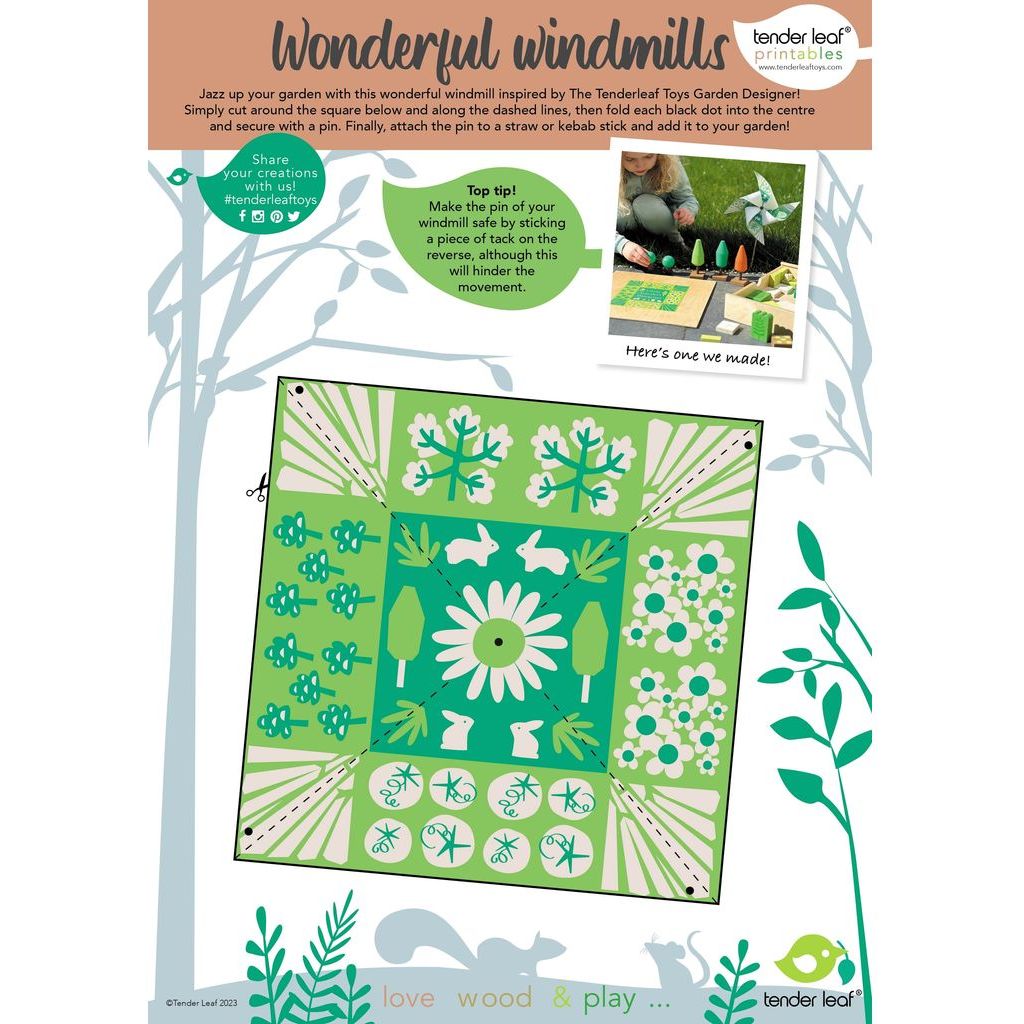 Tender Leaf Little Garden Designer Wooden Toy activity sheet