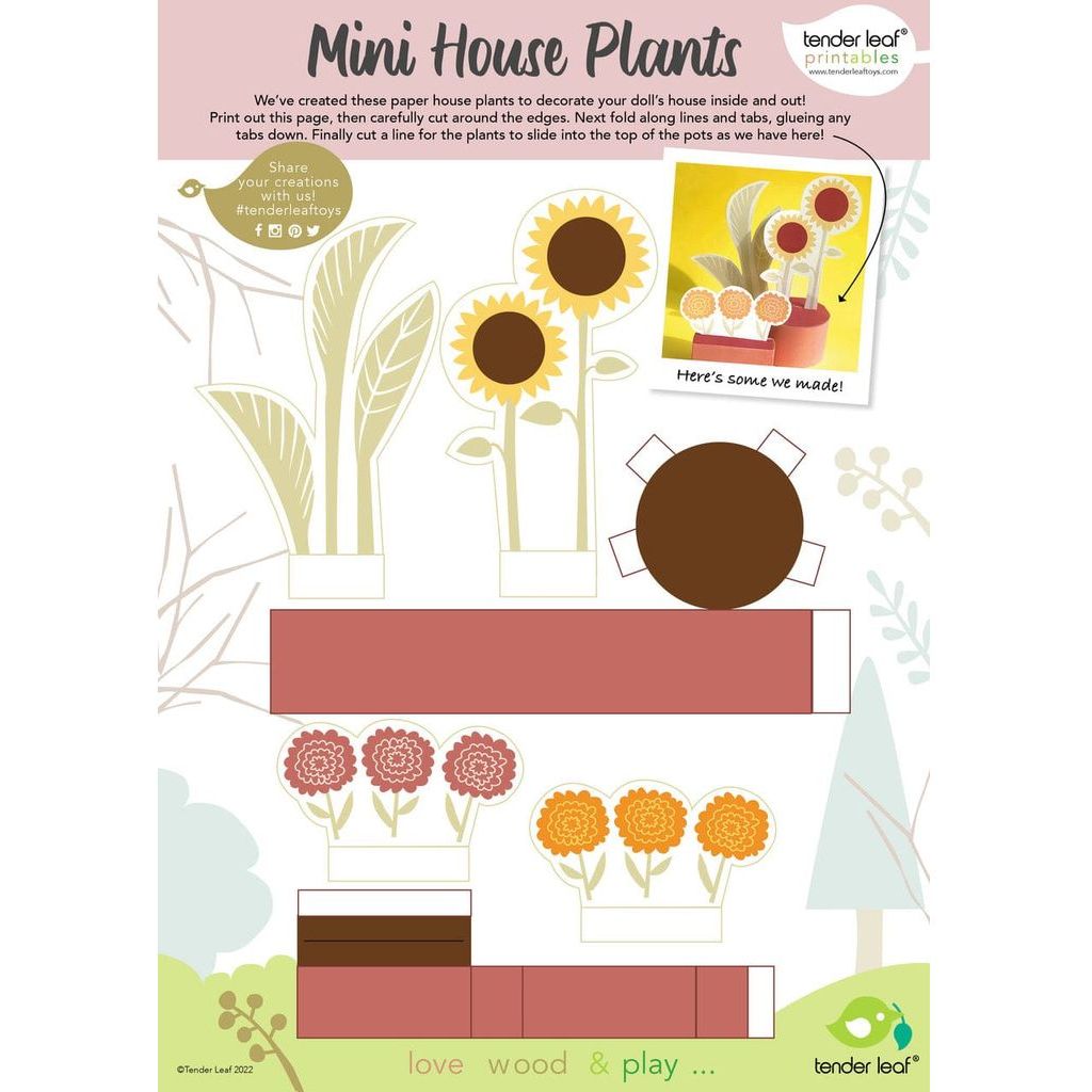 Tender Leaf Hummingbird Wooden Doll House activity sheet