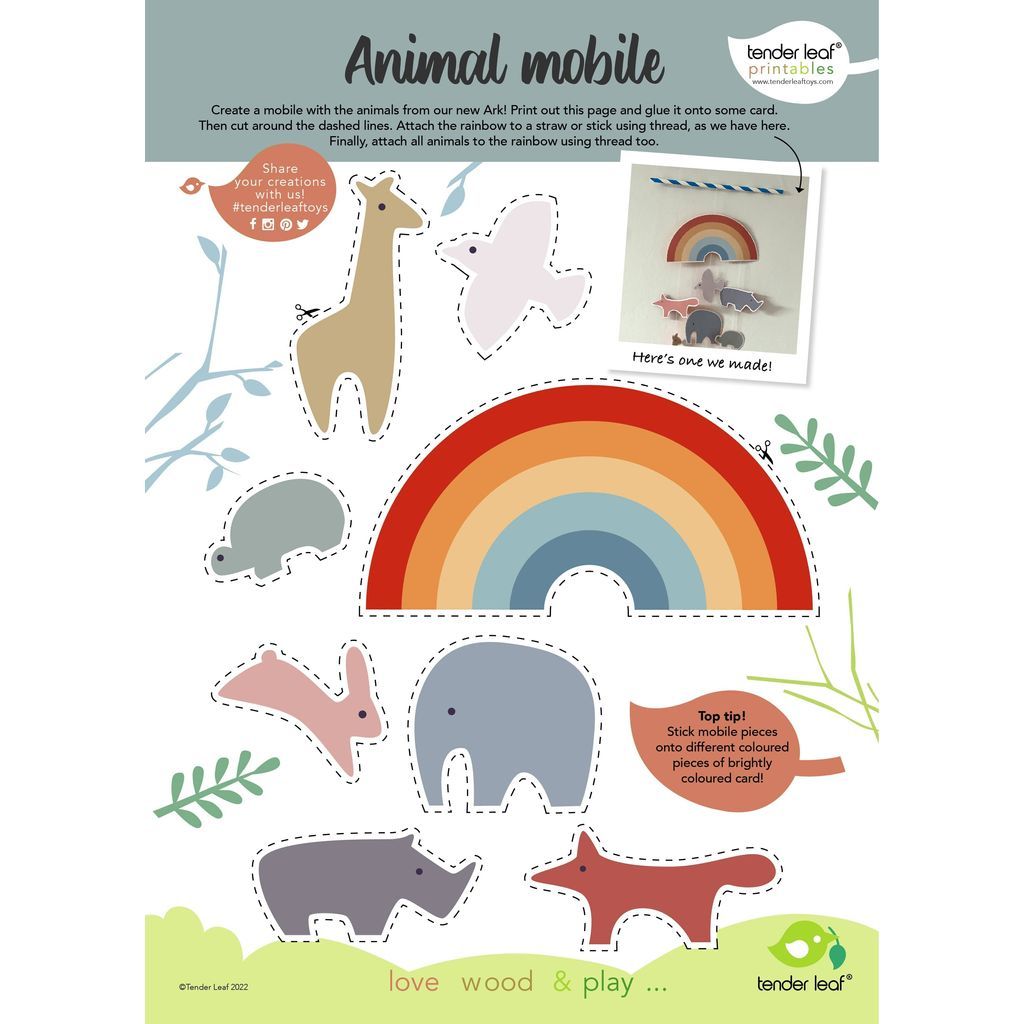 Tender Leaf Little Noah's Ark Wooden Set activity sheet