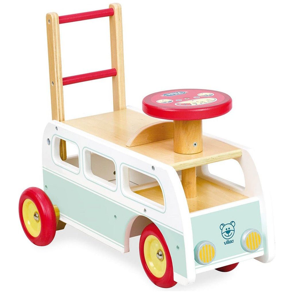 Vilac Wooden 2 in 1 Retro Campervan Walker front