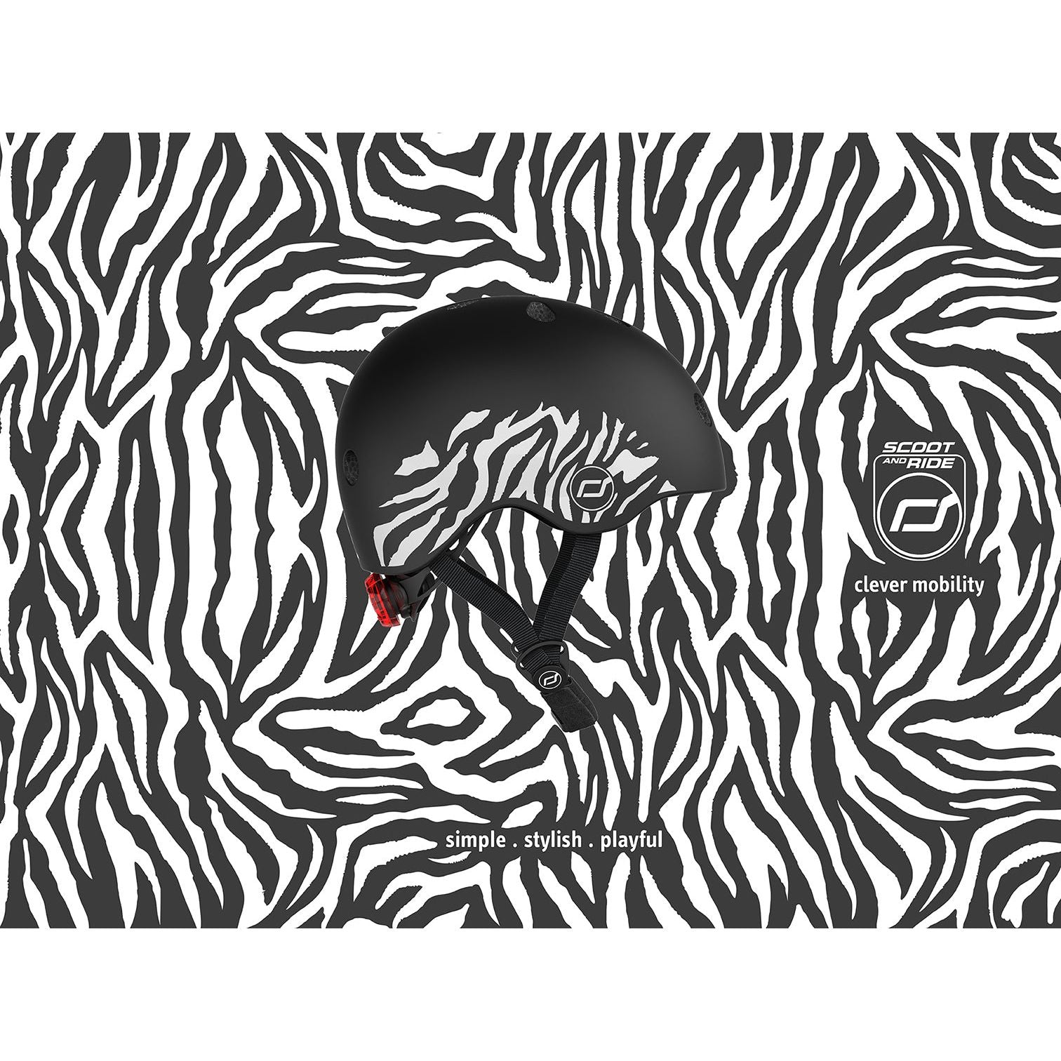 zebra print with Scoot and Ride Helmet - XXS - S