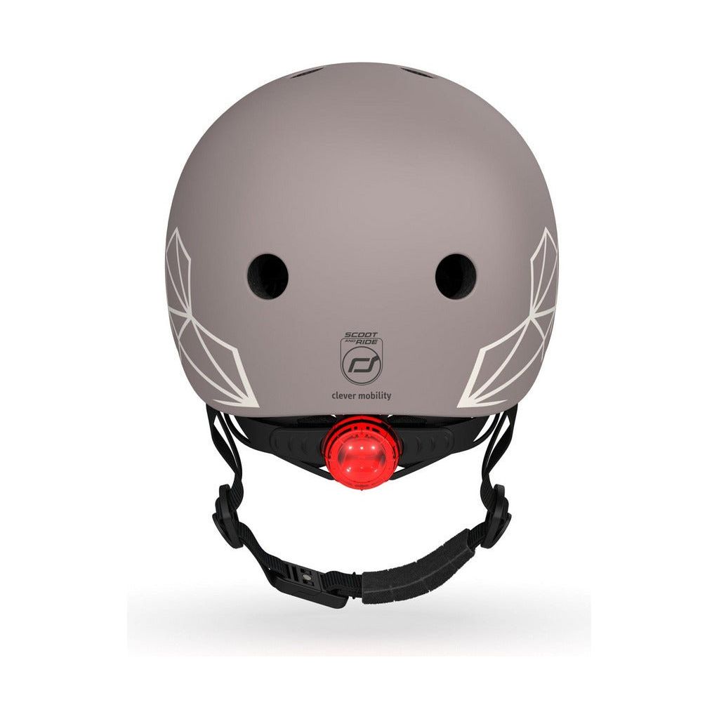 Scoot and Ride Helmet XXS - S - Brown Lines back with LED light