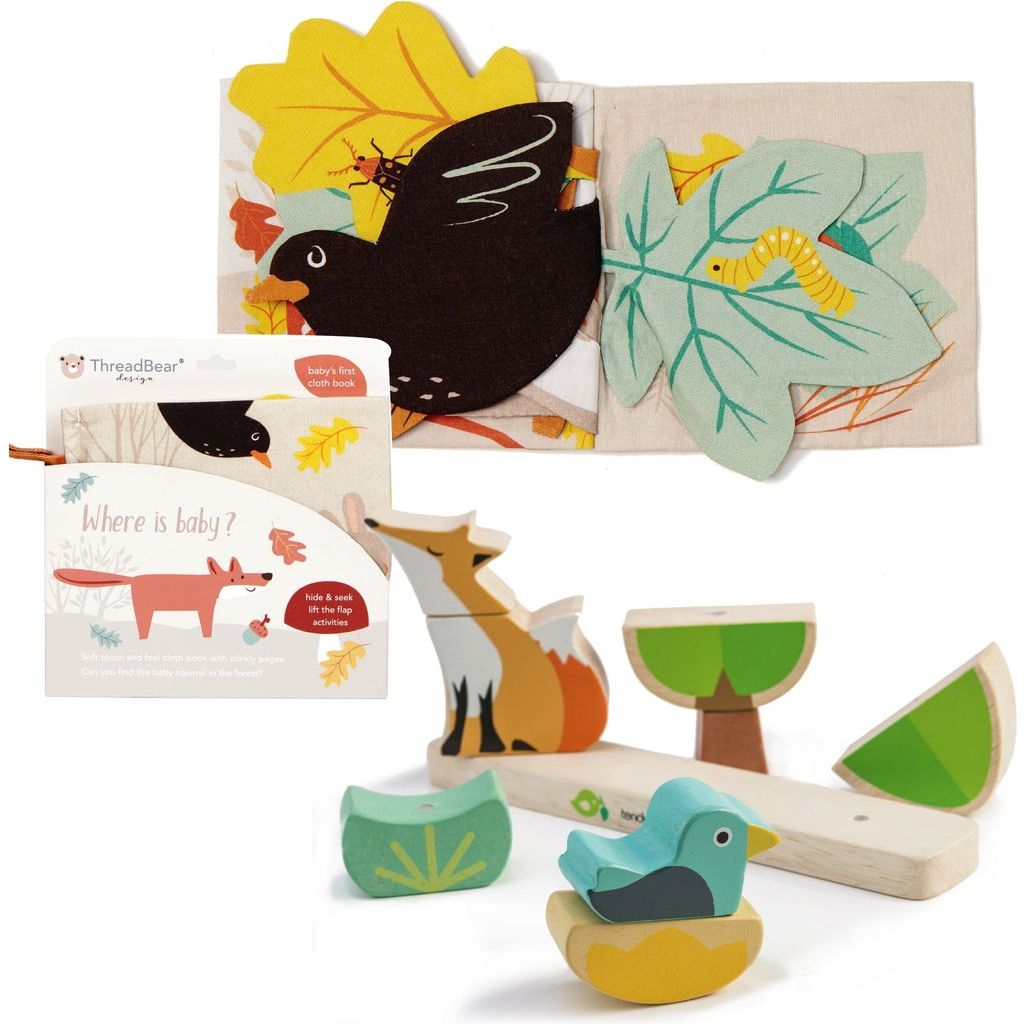 ThreadBear Fox Magnetic Stacker & Where's Baby Activity Book