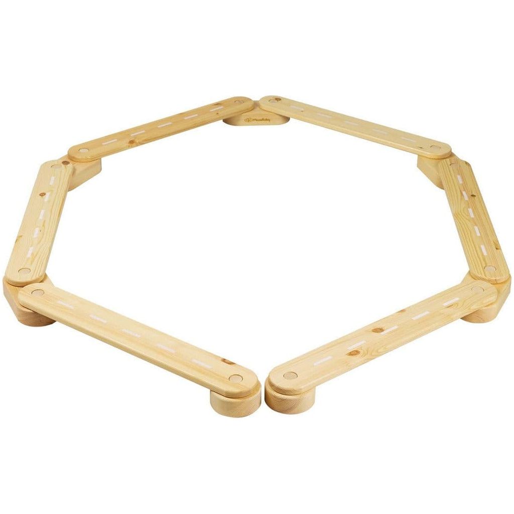 Wooden Balance Beam - 6 Piece Set in natural wood
