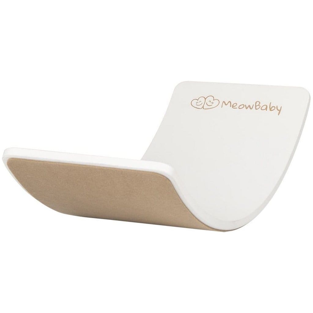 MeowBaby Wooden Balance Board - 80cm x 30cm - White
