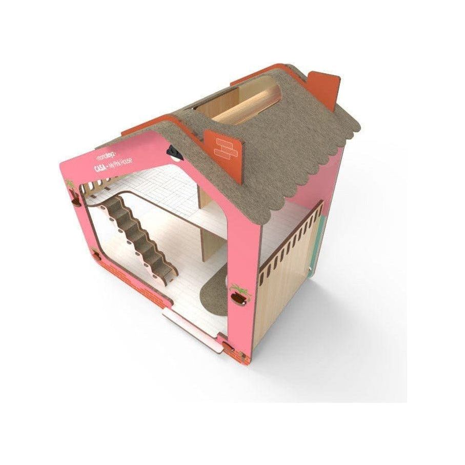 Mama Toyz Wooden Casa Pink House roof
