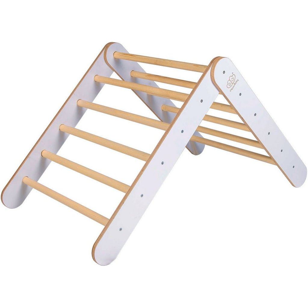 Montessori Wooden Climbing Triangle - Grey opened wide