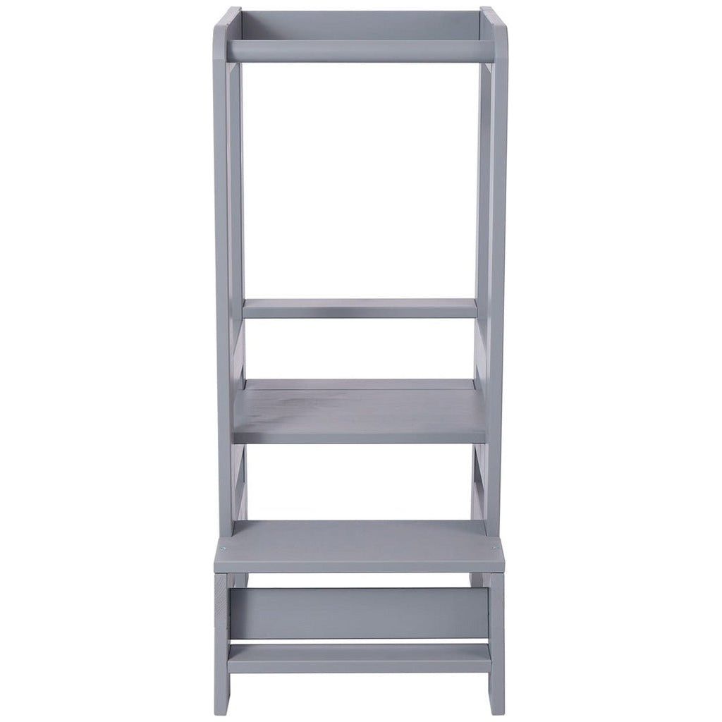 Wooden Kitchen Helper - Learning Tower - Dark Grey back