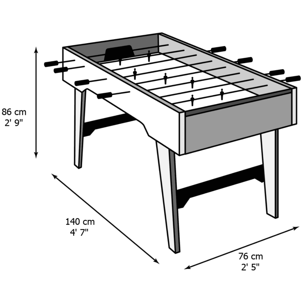Gamesson Milano Football Table dimensions