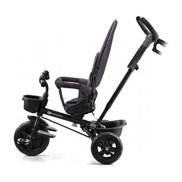 Kinderkraft Aveo Tricycle - Grey side with canopy down