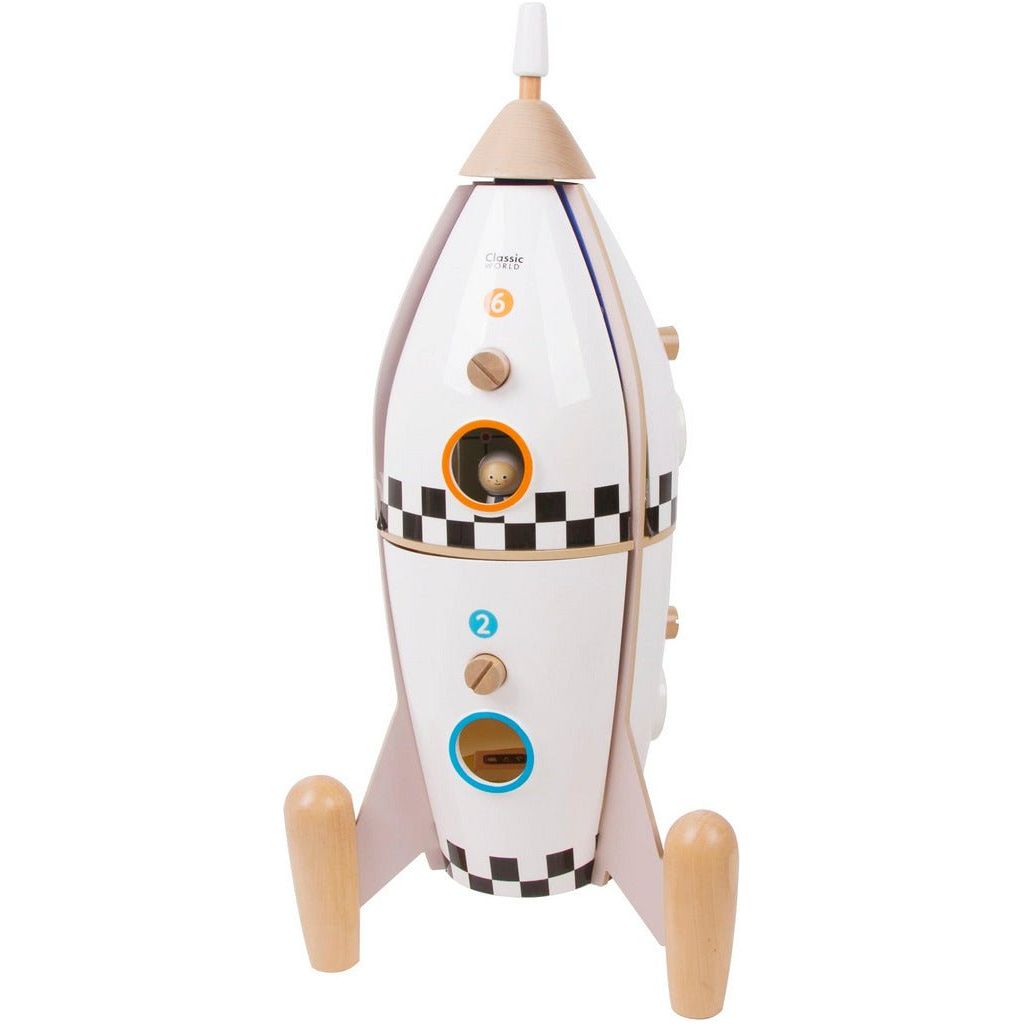 Classic World Wooden Rocket Ship close up