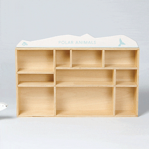 Tender Leaf Wooden Polar Animals Shelf