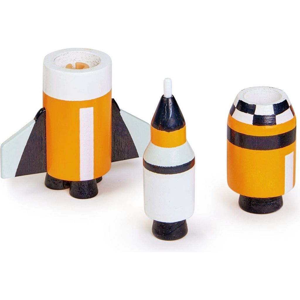 Tender Leaf Space Voyager Set Wooden Toy satellite close up