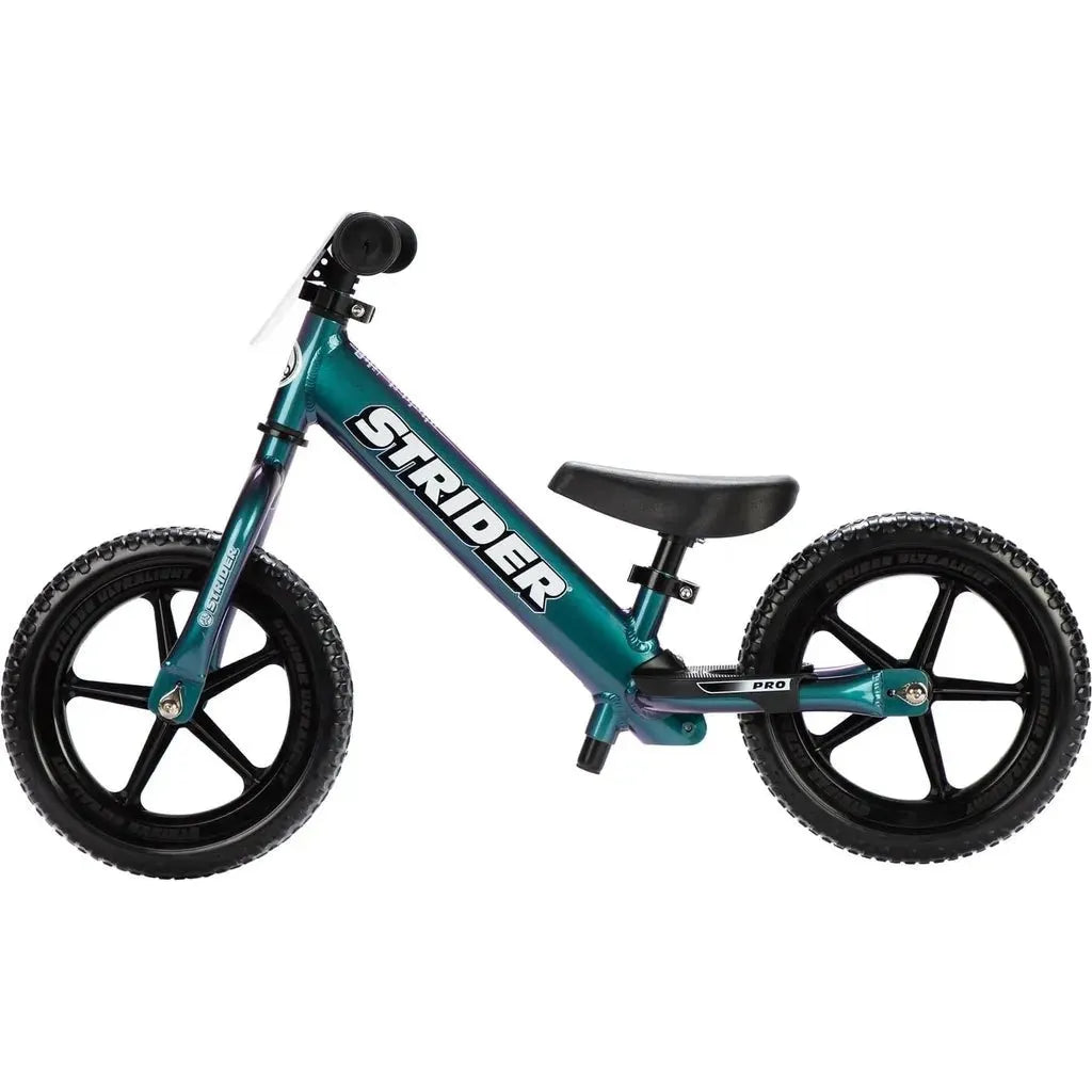 Strider Pro 12 inch Balance Bike - Metallic Aqua left side