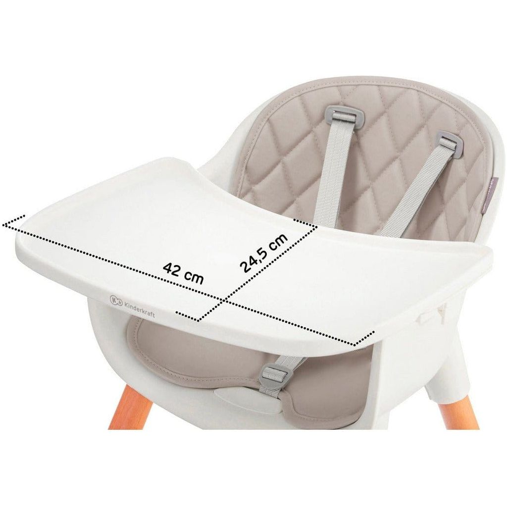 Kinderkraft Sienna High Chair - Grey table dimensions