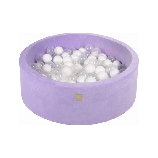 MeowBaby Kids Velvet Round Foam Ball Pit & 200 Balls - Lilac