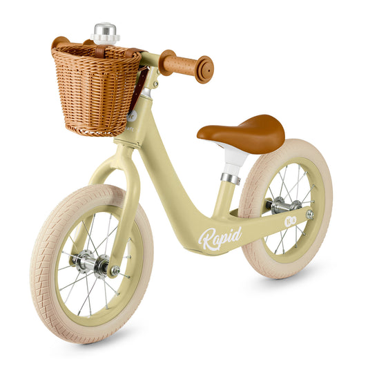 Kinderkraft Rapid Balance Bike with Basket - Green Savannah