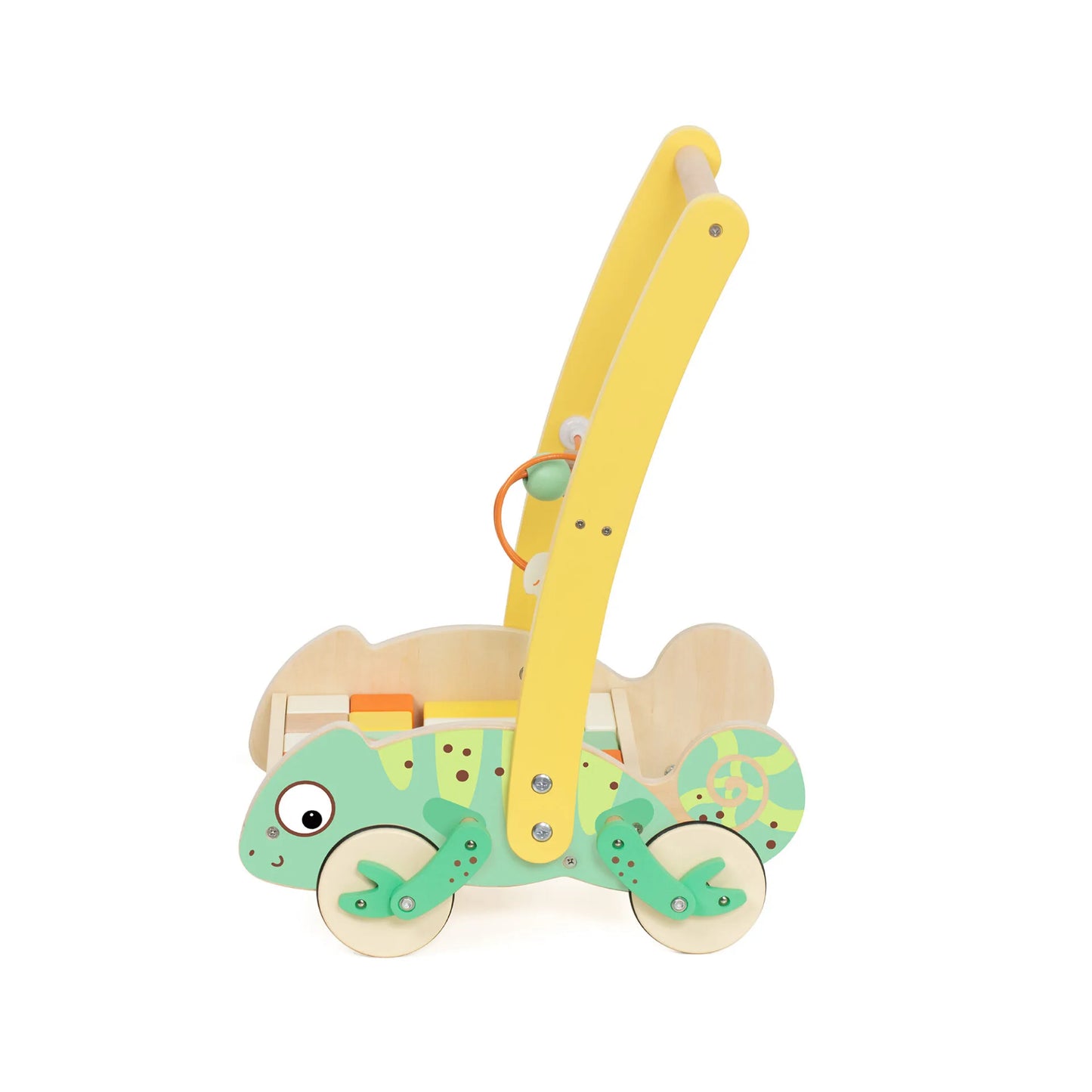 Classic World - Baby Walker With Blocks - Chameleon