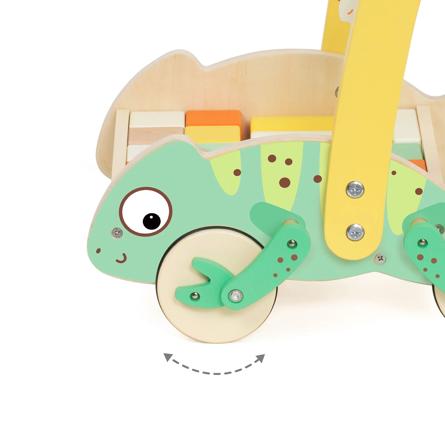 Classic World - Baby Walker With Blocks - Chameleon