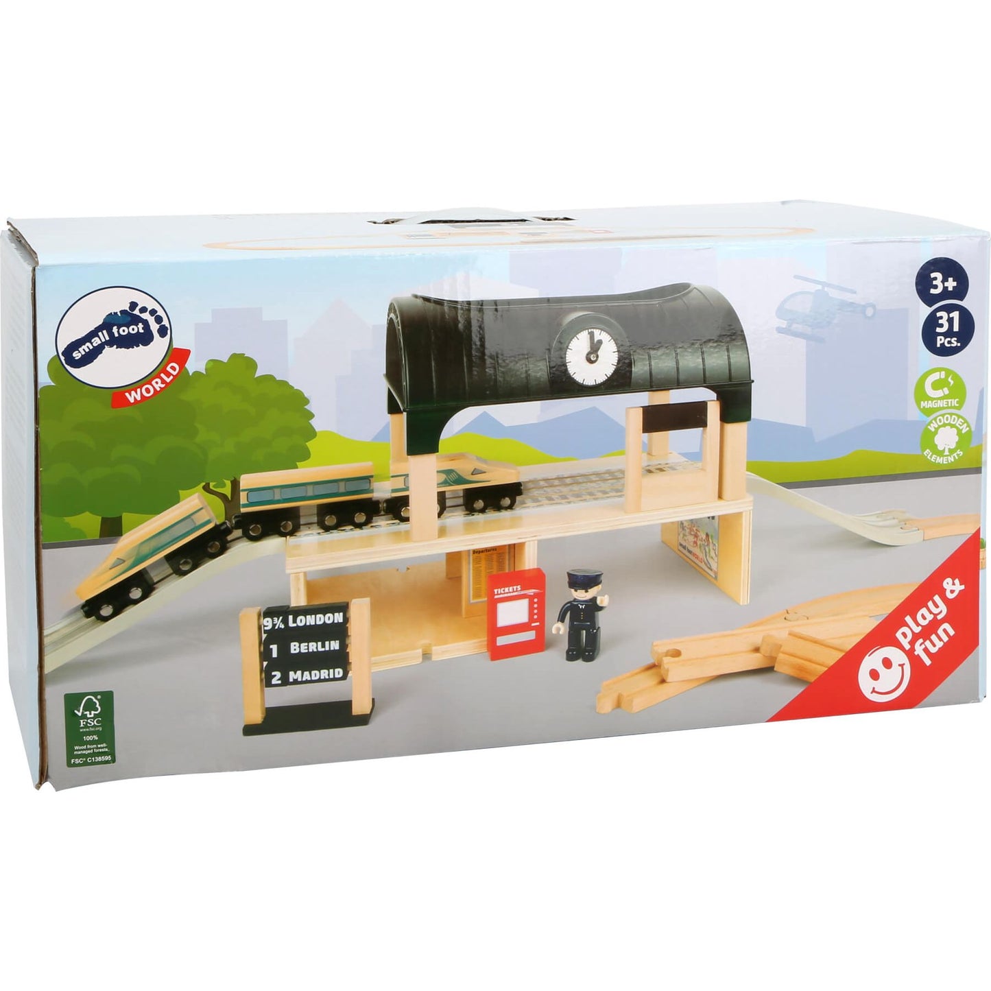 Small Foot Wooden Train Station with Accessories
