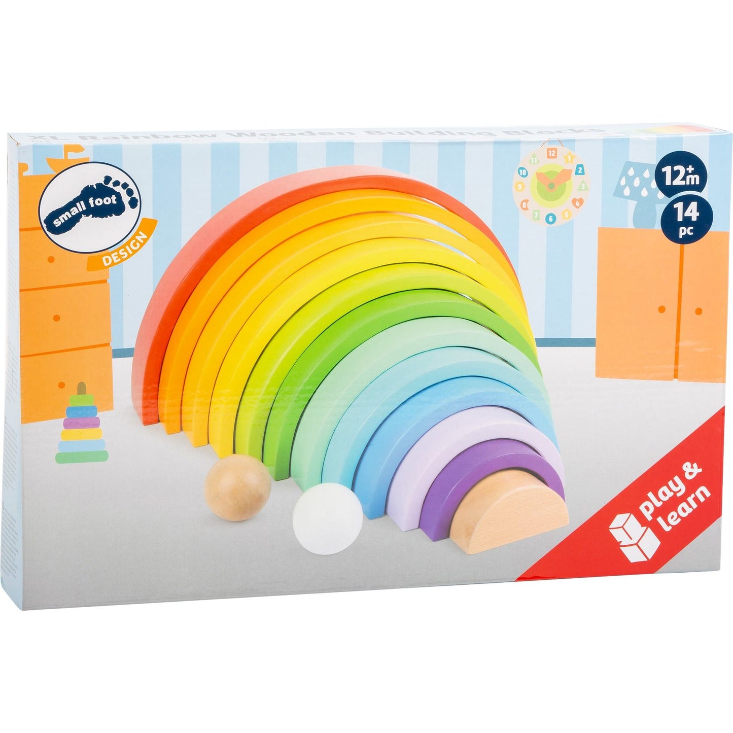Small Foot Wooden Building Blocks Rainbow XL