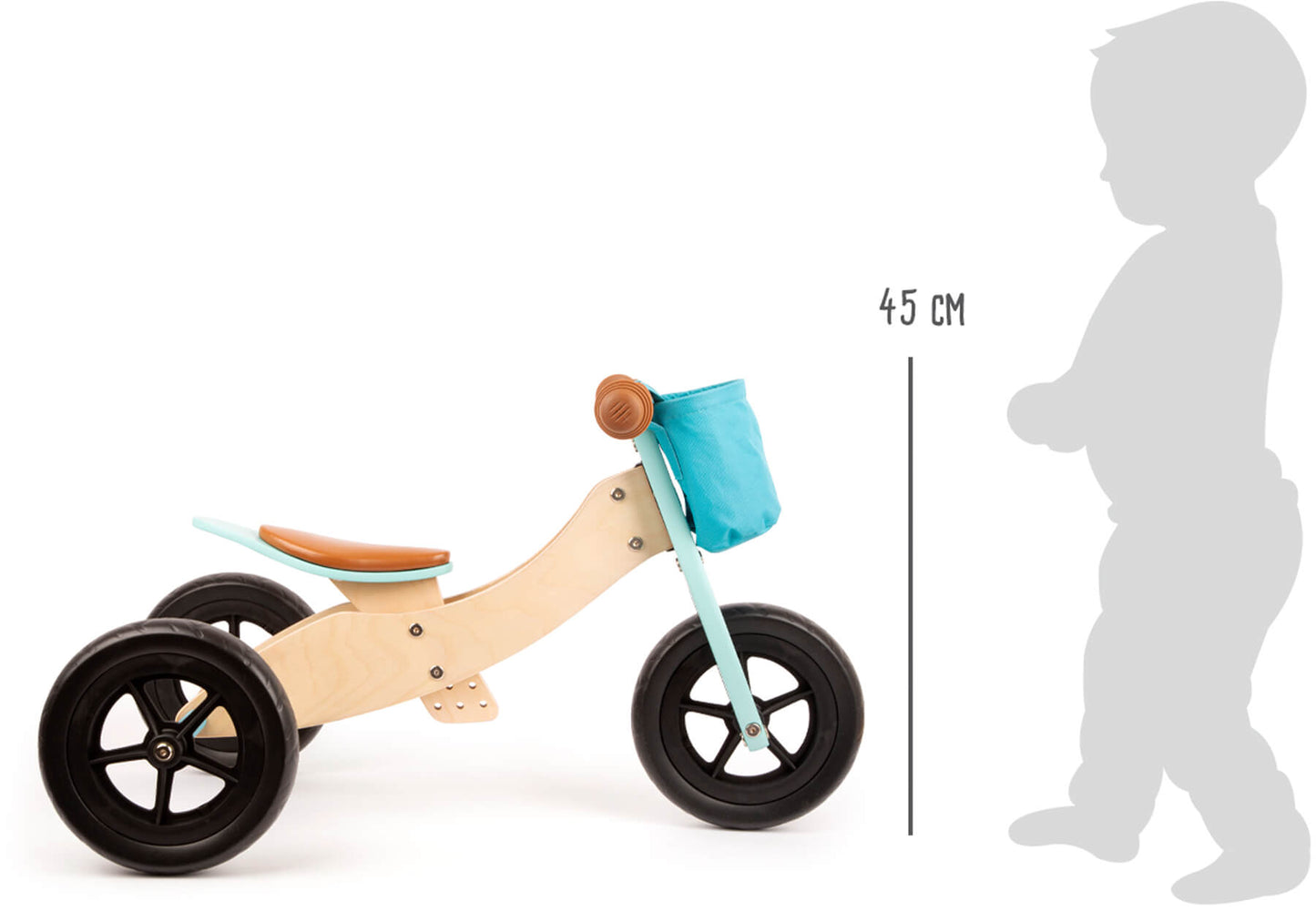 Small Foot Training Balance Bike and Trike Turquoise Maxi