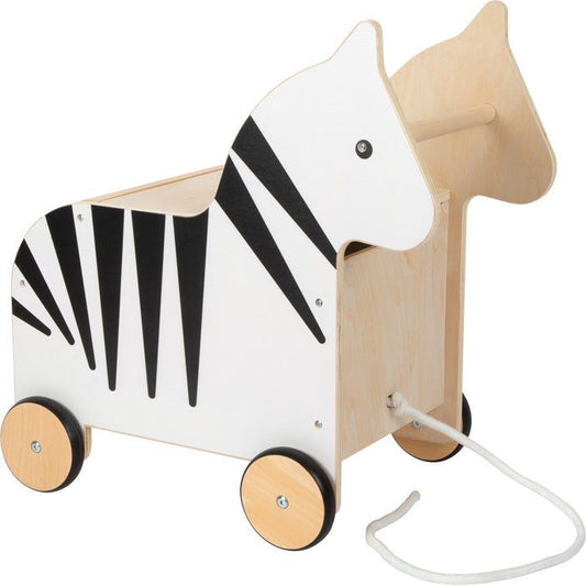 Small Foot Zebra Toy Box with Wheels Wildlife