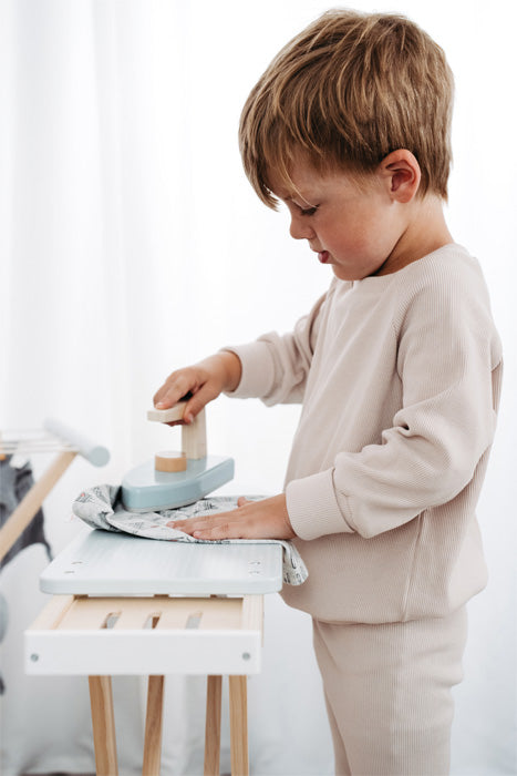 Small Foot Wooden Ironing Board With Iron