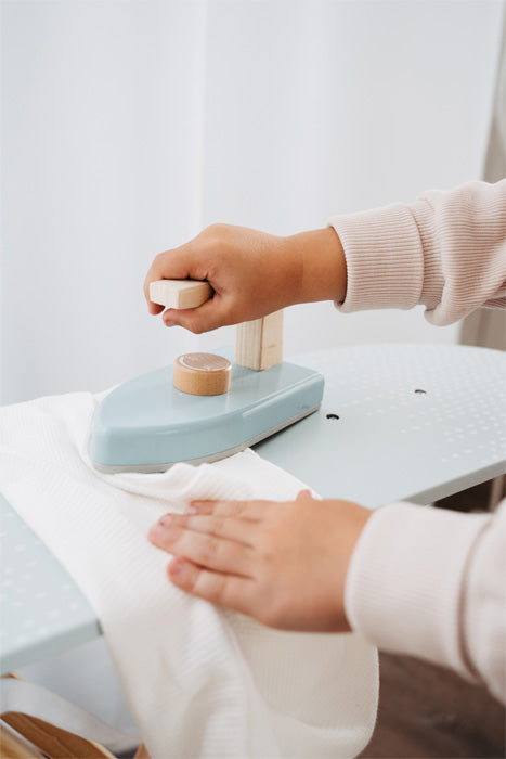 Small Foot Wooden Ironing Board With Iron