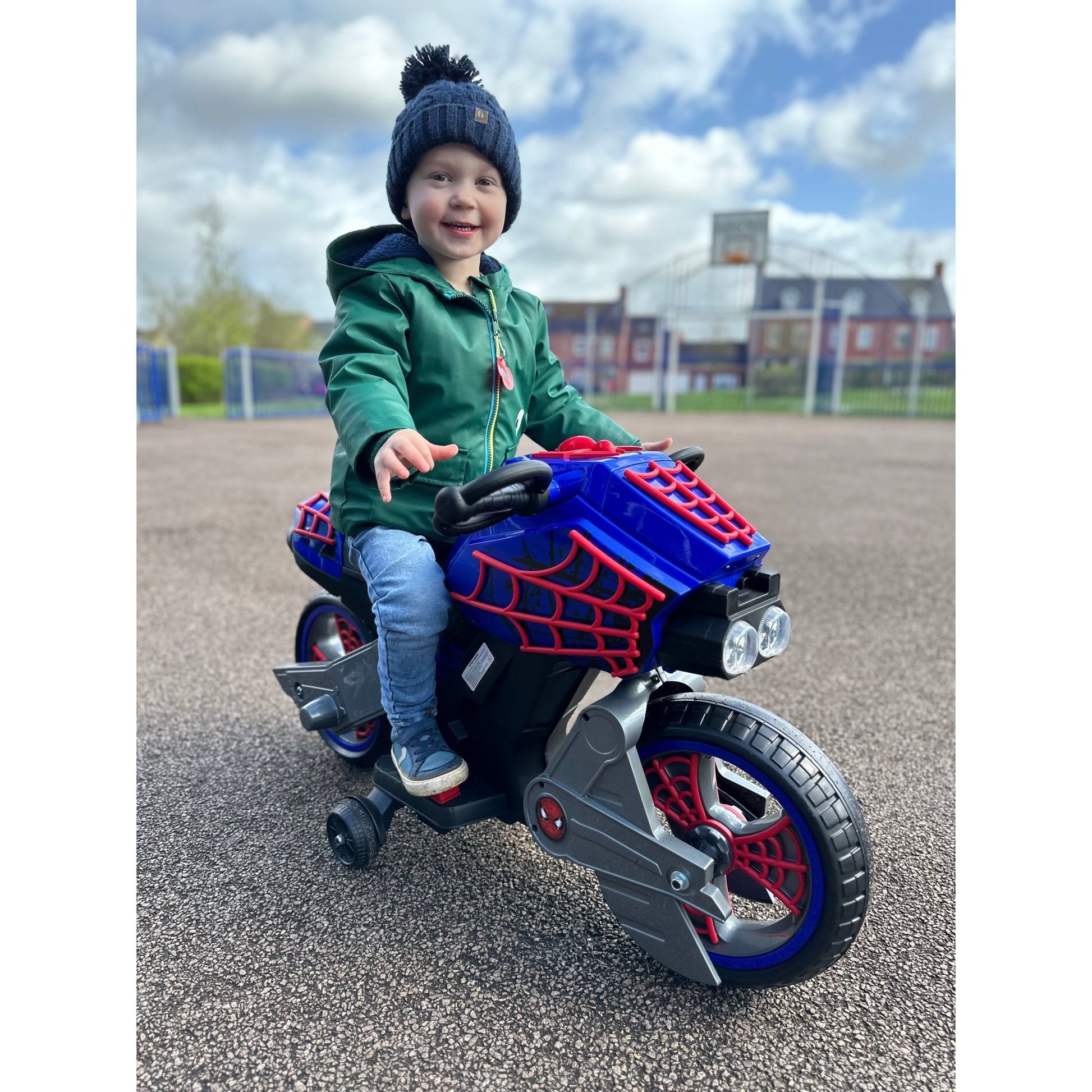 12 Inch Spiderman Motorcycle Kids Huffy Spiderman Motorcycle 6V