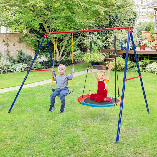 Kids Double Swing Set for Garden Playground