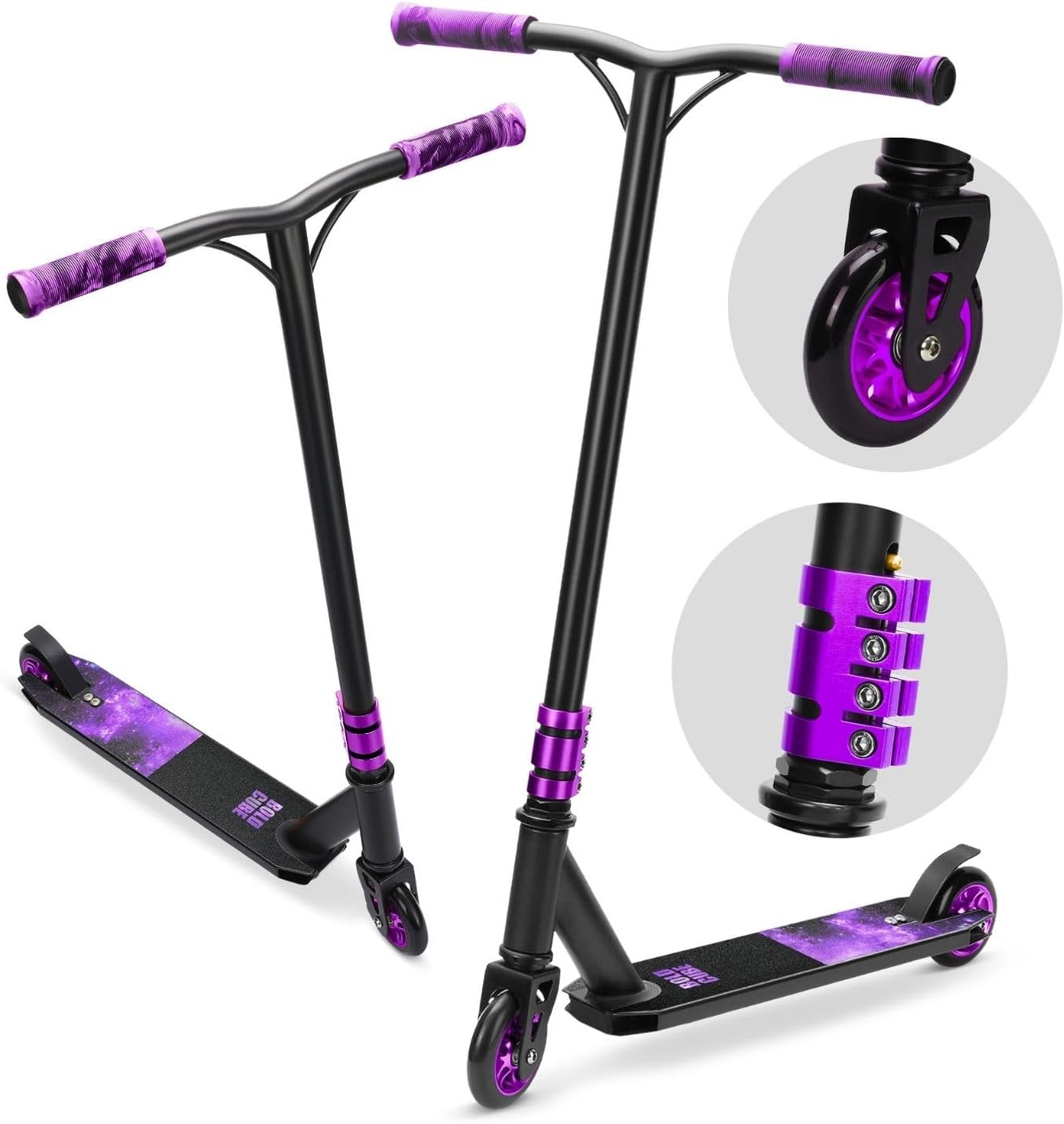 BOLDCUBE Purple - Deluxe Stunt Scooter