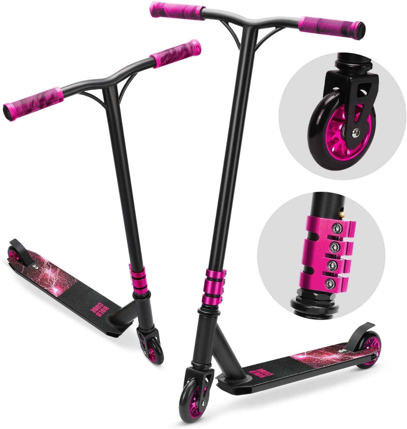 BOLDCUBE Pink - Deluxe Stunt Scooter