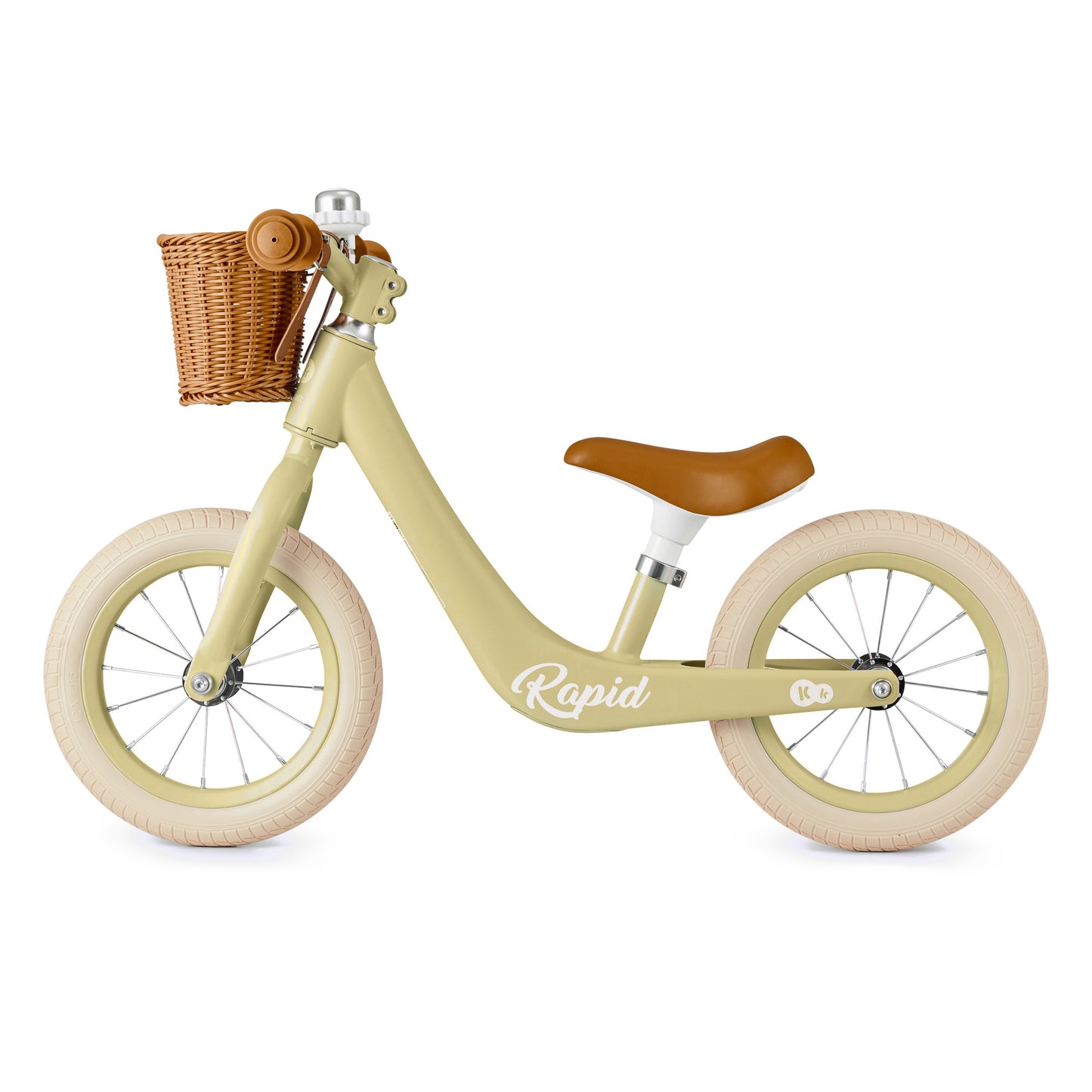 Kinderkraft Rapid Balance Bike with Basket - Green Savannah