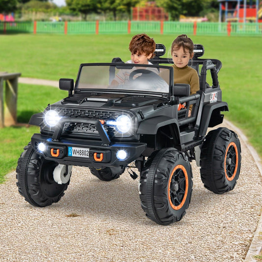 2-Seater Ride On Car with Remote Control and Horn for Boys and Girls-Black