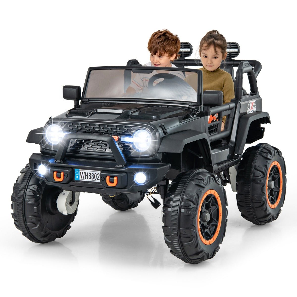 2-Seater Ride On Car with Remote Control and Horn for Boys and Girls-Black