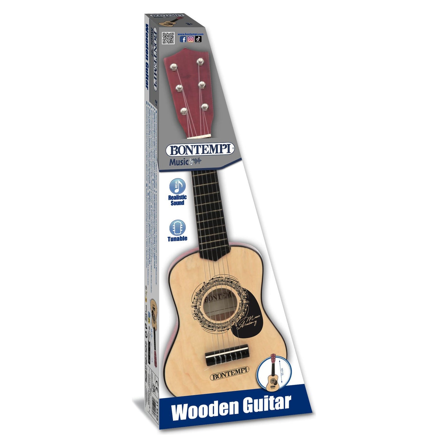 Bontempi Wooden Guitar - 55 cm