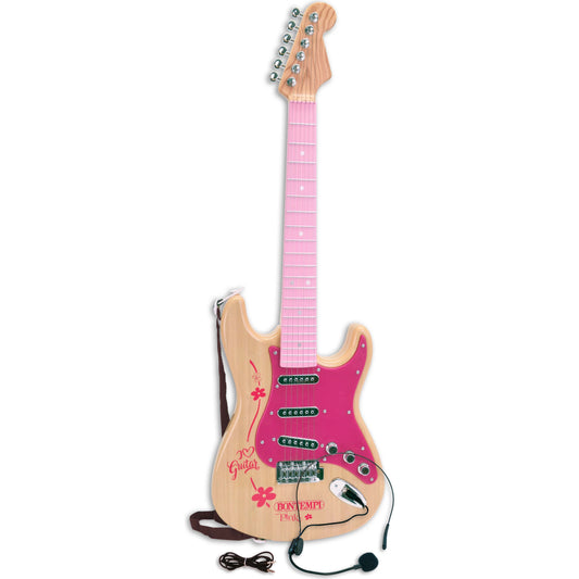 Bontempi Electronic Rock Guitar w/Shoulder Strap & Headset - PINK