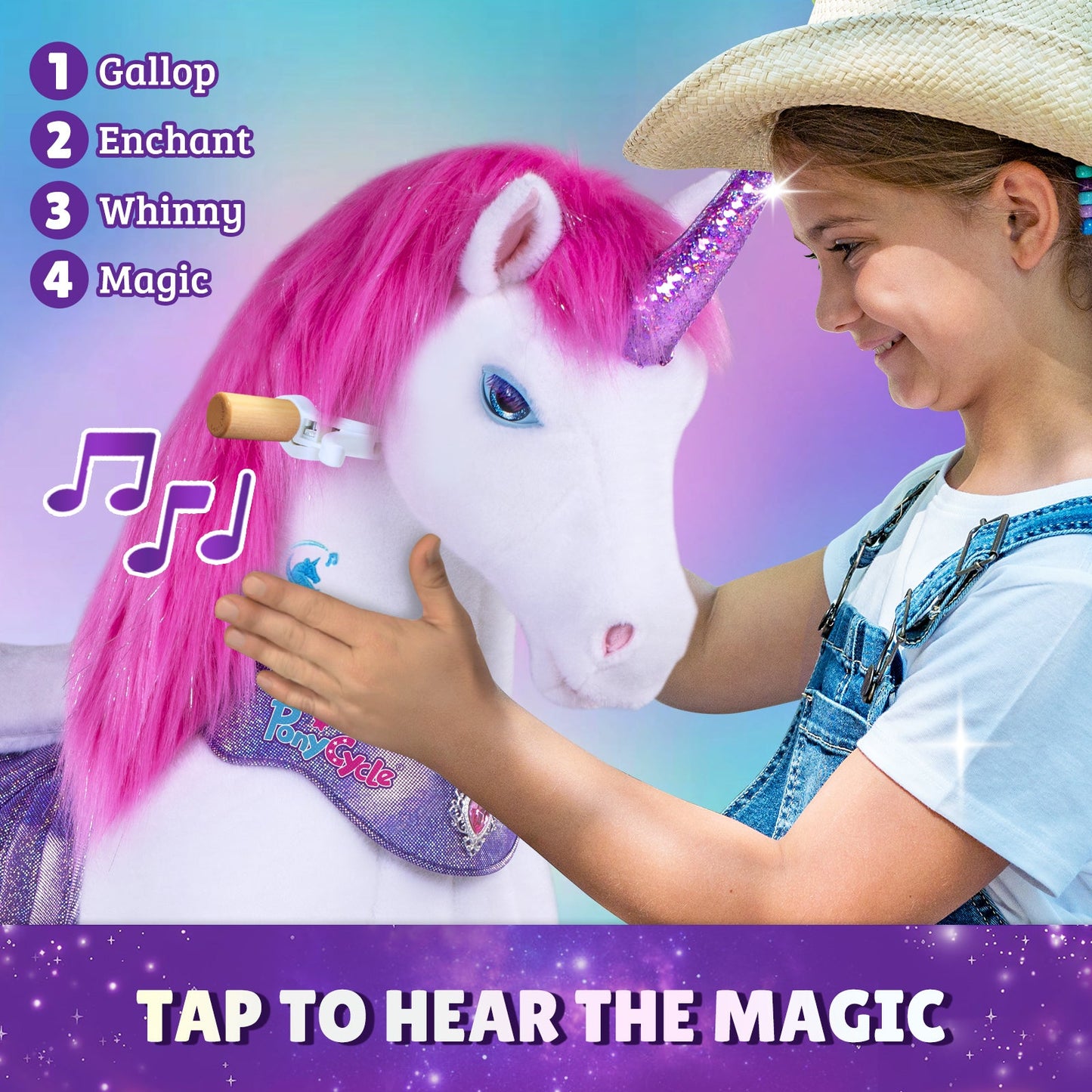 Model Y Pink Unicorn Rideable Toy for Age 3-4