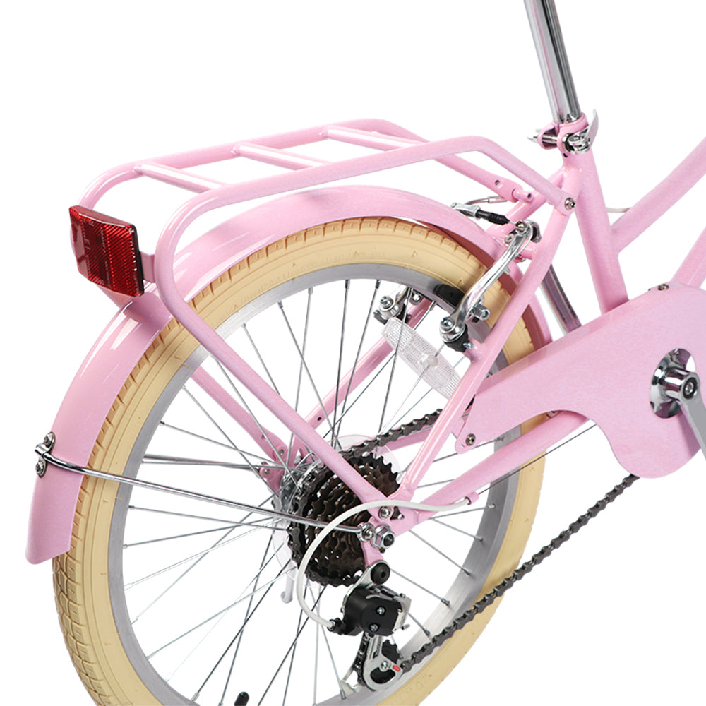 Glerc 24 Inch Beach Cruiser Hybrid Kids Bike (with Rear Rack) - Missy