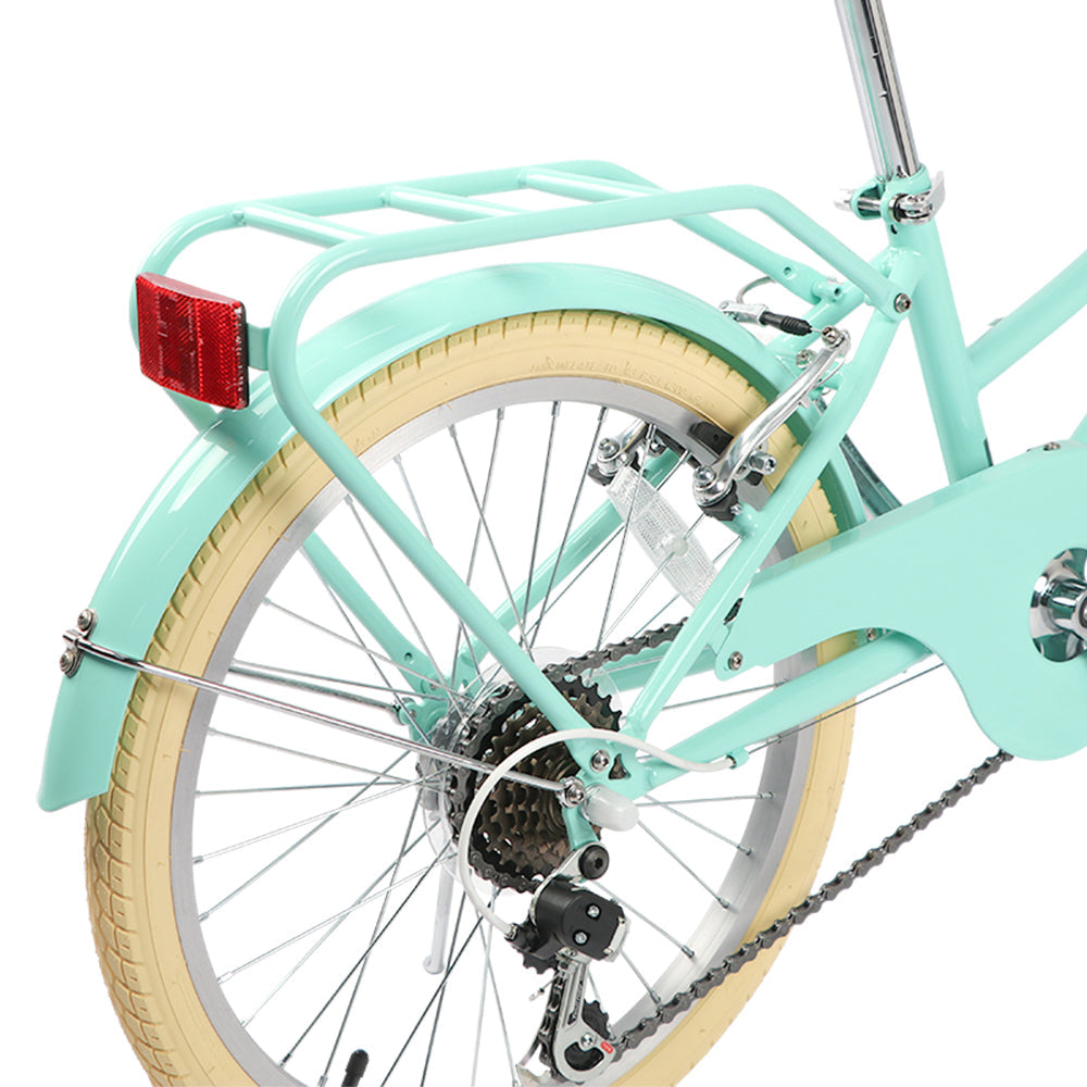 Glerc 24 Inch Beach Cruiser Hybrid Kids Bike (with Rear Rack) - Missy