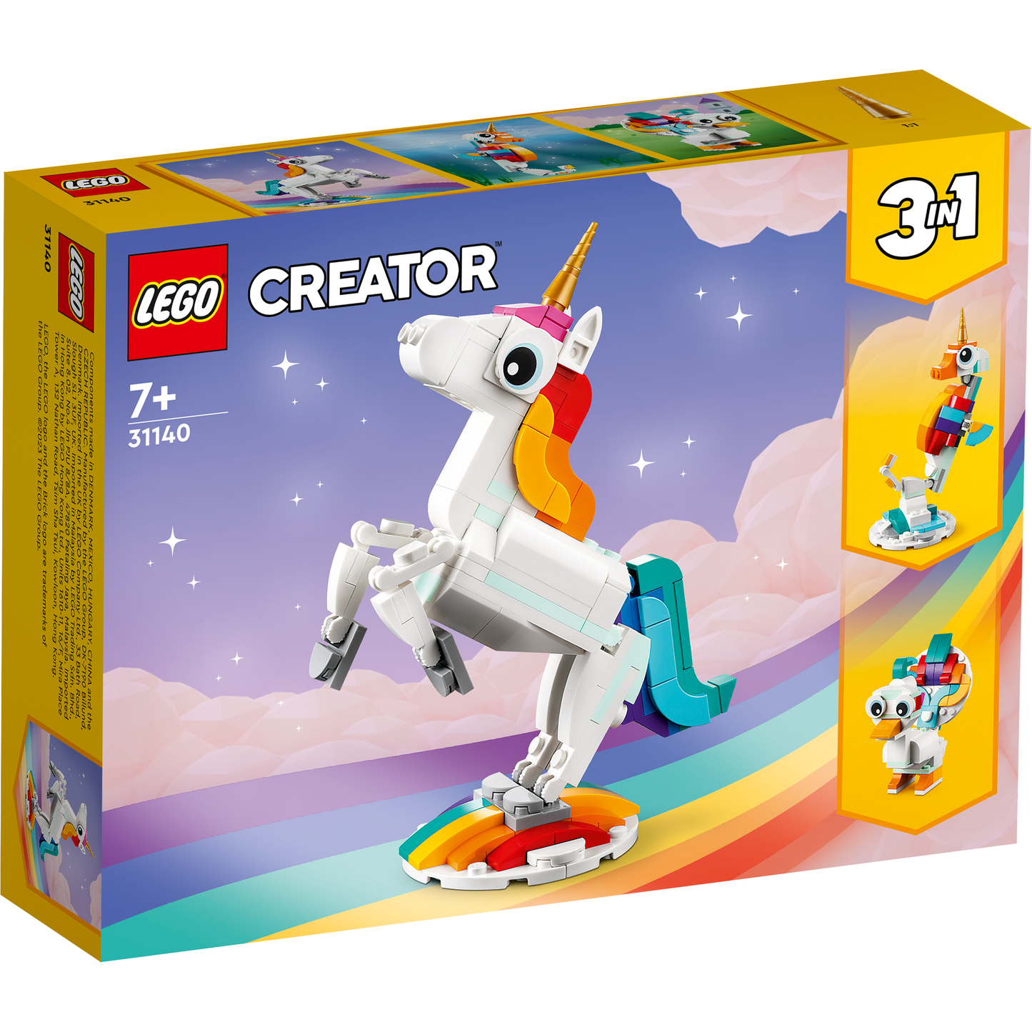 Lego Creator 3 in 1 31140 Magical Unicorn Playset for Ages 7 and Up