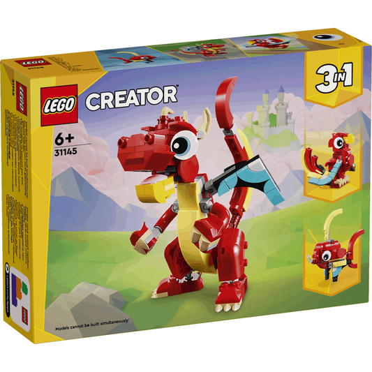 Lego Creator 3 in 1 31145 Red Dragon Buildable Playset for Ages 6 & Up