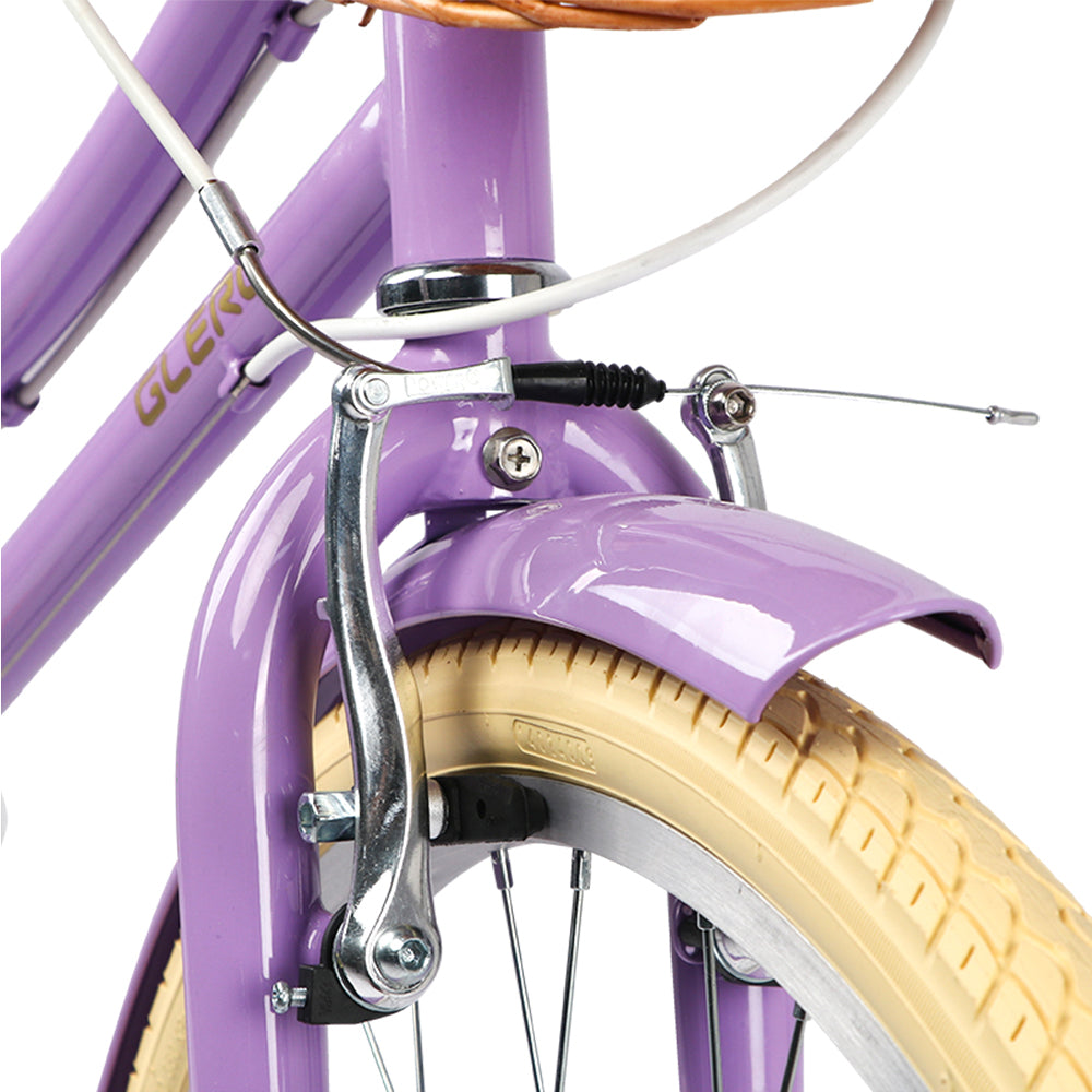 Glerc 24 Inch Beach Cruiser Hybrid Kids Bike (with Rear Rack) - Missy