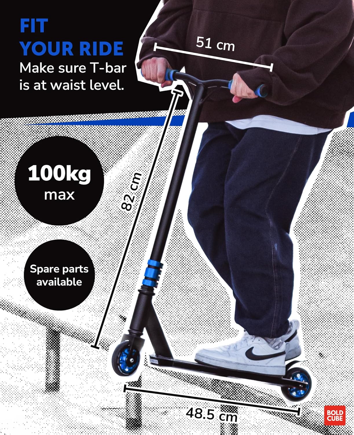 BOLDCUBE Navy - Deluxe Stunt Scooter